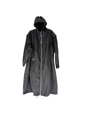 Prada Jacket Hooded 2-Way Vest 38 Black Silver Nylon Spring Autumn
